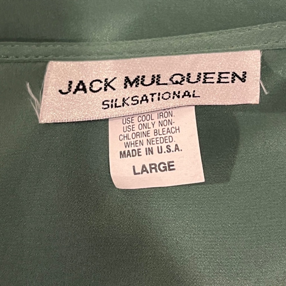 Jack Mulqueen Forest Green V-Neck Button Up Blouse L - Picture 5 of 7